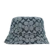 COACH CC Logo Chambray 織布漁夫帽 XS-S (藍色)