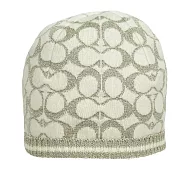 COACH 金屬纖維CC Logo 羊毛毛帽 (白色)