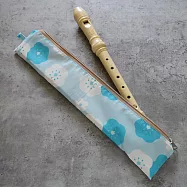 《梵緹希》防水布拉鏈直笛收納袋《朵朵花開》 藍