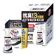 【一匙靈】Attack ZERO 超濃縮噴槍型洗衣凝露 滾筒型專用 400公克 + 補充包 2100公克