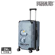 【SNOOPY 史努比】24吋3D飛行款行李箱- 藍灰