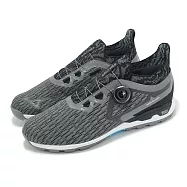 Mizuno 高爾夫球鞋 Wave Hazard WG Boa 3E 男鞋 寬楦 灰黑 旋鈕 緩衝 運動鞋 美津濃 51GM2370-09 25cm BLACK/GREY-WHITE