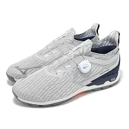 Mizuno 高爾夫球鞋 Wave Hazard WG Boa 3E 男鞋 寬楦 灰 旋鈕 緩衝 運動鞋 美津濃 51GM2370-14 24.5cm GREY/NAVY