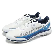 Mizuno 高爾夫球鞋 Nexlite Zero IG Boa 3E 男鞋 寬楦 白 藍 旋鈕 輕量 美津濃 51GM2380-18 25.5cm WHITE/NAVY