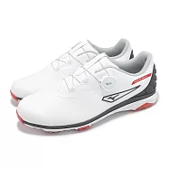 Mizuno 高爾夫球鞋 Nexlite Ultrawide Boa 5E 男鞋 超寬楦 白黑 旋鈕 皮革 美津濃 51GQ2420-91 25.5cm WHITE/GREY