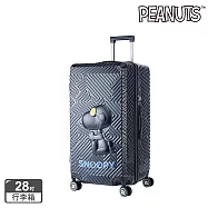 【SNOOPY 史努比】28吋3D飛行款行李箱- 黑