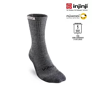 injinji HIKER 男款羊毛中筒健行襪-外襪 S-M 石墨灰