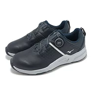 Mizuno 高爾夫球鞋 Hazard Enerzy Boa 4E 男鞋 超寬楦 黑 防水鞋面 旋鈕 美津濃 51GQ2501-14 27cm BLACK/GREY