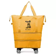 【花太太x白沙屯媽祖】大容量旅行收納包(擴充容量 加裝四輪輔助) 黃色