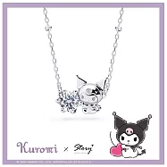 【客製品】STORY 故事銀飾 - Kuromi 莫桑鑽系列-酷洛米莫桑石單鑽純銀項鍊 加長本鍊10cm需14個工作天