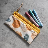 《梵緹希》旅行防水雙層筆袋/長收納袋-拓葉 橘