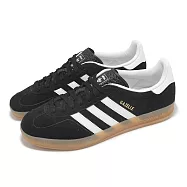 adidas 休閒鞋 Gazelle Indoor 男鞋 女鞋 黑 白 麂皮 復古 膠底 德訓鞋 愛迪達 JI2060 29.5cm BLACK/WHITE