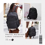 【BERNIS 貝爾尼斯】經典後開式防盜背包 大款後背 雙肩 單肩 黑色