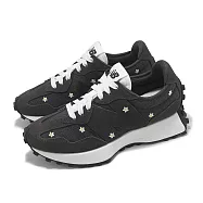 New Balance 休閒鞋 327 女鞋 黑水泥 白 小花 刺繡 復古 NB WS327DCB-B 24.5cm BLACK/WHITE 24.5cm BLACK/WHITE