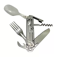 【金永利鋼刀】420不鏽鋼 6合一多功能萬用 折疊瑞士刀 露營用湯匙叉子開瓶器