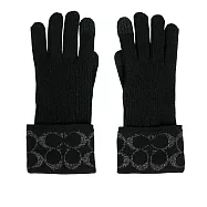 COACH 金屬 CC Logo 羊毛手套 (黑色)