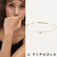 PD PAOLA 西班牙時尚潮牌 明亮切割圓鑽手鍊 優雅金色單鑽手鍊 SAND