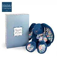 法國【Doudou】布偶抱抱好夥伴25cm 碎花藍兔