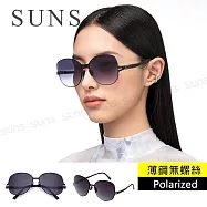 【SUNS】薄鋼無螺絲彈力墨鏡 頂級時尚墨鏡 漸層灰 超輕僅20g 抗UV400 S9521