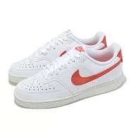 Nike 休閒鞋 Wmns Court Vision LO NN 女鞋 白 紅 復古 皮革 小白鞋 緞帶 HV5246-100 24cm WHITE/RED