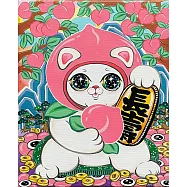 【玲廊滿藝】Ms.zha 查沛彤-maneki-neko《壽桃貓》27x22cm