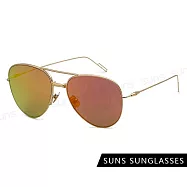 【SUNS】時尚飛行員太陽眼鏡 水銀鏡面細框設計 高品質中性駕駛墨鏡 抗UV400 com1 紅水銀