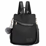 韓版牛津布防盜雙肩包多用途 女用後背包(旅遊後背包/後背包/女後背包/女用後背包/側肩包/雙肩包) 黑色女用後背包