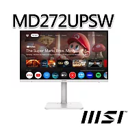 msi微星 Modern MD272UPSW 27吋 螢幕 (27"/3840x2160/16:9/60Hz/喇叭/白)