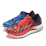 Mizuno 競速跑鞋 Wave Rebellion Flash 2 男鞋 藍紅 鴛鴦 緩衝 輕量 運動鞋 美津濃 J1GC2417-01 28cm RED/BLUE