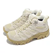 Merrell 登山鞋 Moab 3 Mid WP 女鞋 米白 卡其 防潑水 中筒 黃金大底 山系 戶外鞋 ML038618 24cm POPLAR