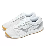 Mizuno 排球鞋 Cyclone Speed 5 男鞋 女鞋 白 灰 膠底 入門款 室內運動 羽排鞋 美津濃 V1GA2580-56 26cm WHITE/GREY