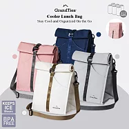 【GrandTies】4L時尚隨行保溫保冷托特包Tote(GT606030321-328)強效保溫冷/捲頂收納/不含BPA- 海軍藍