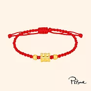【Prisme Gold】Fortune 紅色編織幸運金圓環手環