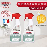 【Tafrishine Pure】法國斯帕多 500ML X2入有機黑皂-廚浴多孔表面(石材)專用清潔劑凝膠(*99.6%天然來源*歐盟有機 法國原裝)