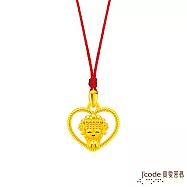J&rsquo;code真愛密碼金飾 白沙屯 媽祖愛你硬金墜子 送紅繩