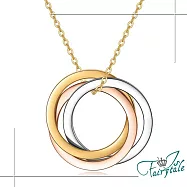 【伊飾童話】歐美潮流 經典三環百搭個性鎖骨鍊項鍊 / 三色金