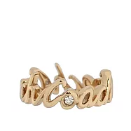 COACH Script 草寫標誌及玻璃水鑽戒指 8號(金色)