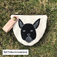 泰國Ratha手繪帆布零錢包 黑法鬥