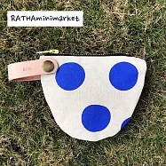 泰國Ratha手繪帆布零錢包 點點藍