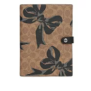 COACH CC Logo 塗層帆布及蝴蝶結圖案筆記本/記事本 (棕褐色)