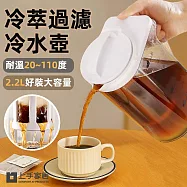 【上手家居】冷萃過濾冷水壺 2.2L(水壺/耐熱水壺/過濾水壺/冰箱水壺/冷泡茶壺) 2.2L