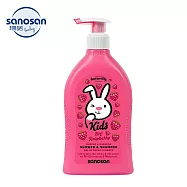 德國【珊諾sanosan】兒童2合1洗髮沐浴露 覆盆子香