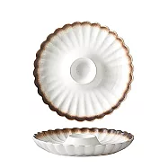 【上手家居】富士山水餃盤(陶瓷盤/陶瓷餐具/圓盤/陶瓷盤子/餃子盤) 環沙細雪