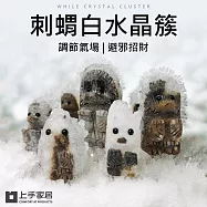 【上手家居】刺蝟白水晶簇-5cm(淨化水晶/消磁水晶/消磁石/水晶擺件/風水擺件) 刺蝟4-5cm