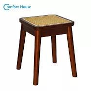 【Comfort House】和風藤編方凳 胡桃色