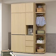 Homelike 喜家居5x8尺轉角三抽組合衣櫃(含被櫃)(2501)