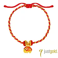【Just Gold 鎮金店】吉象平安-平安 黃金手繩(網路限定)