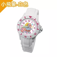 DF童趣館 - 三麗鷗/迪士尼/漫威系列正版授權兒童防潑水運動彩帶手錶 小飛象-白色