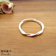 細版簡約亮面莫比烏斯925純銀戒指.可調整戒圍