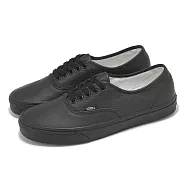Vans 休閒鞋 Authentic 男鞋 女鞋 黑 皮革 低筒 經典 全黑 板鞋 VN000JRAL3B 23cm BLACK/BLACK
